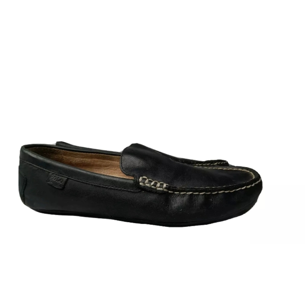 Polo Ralph Lauren Woodley Black Leather Loafer Drivers Men's 10.5 D Shoes